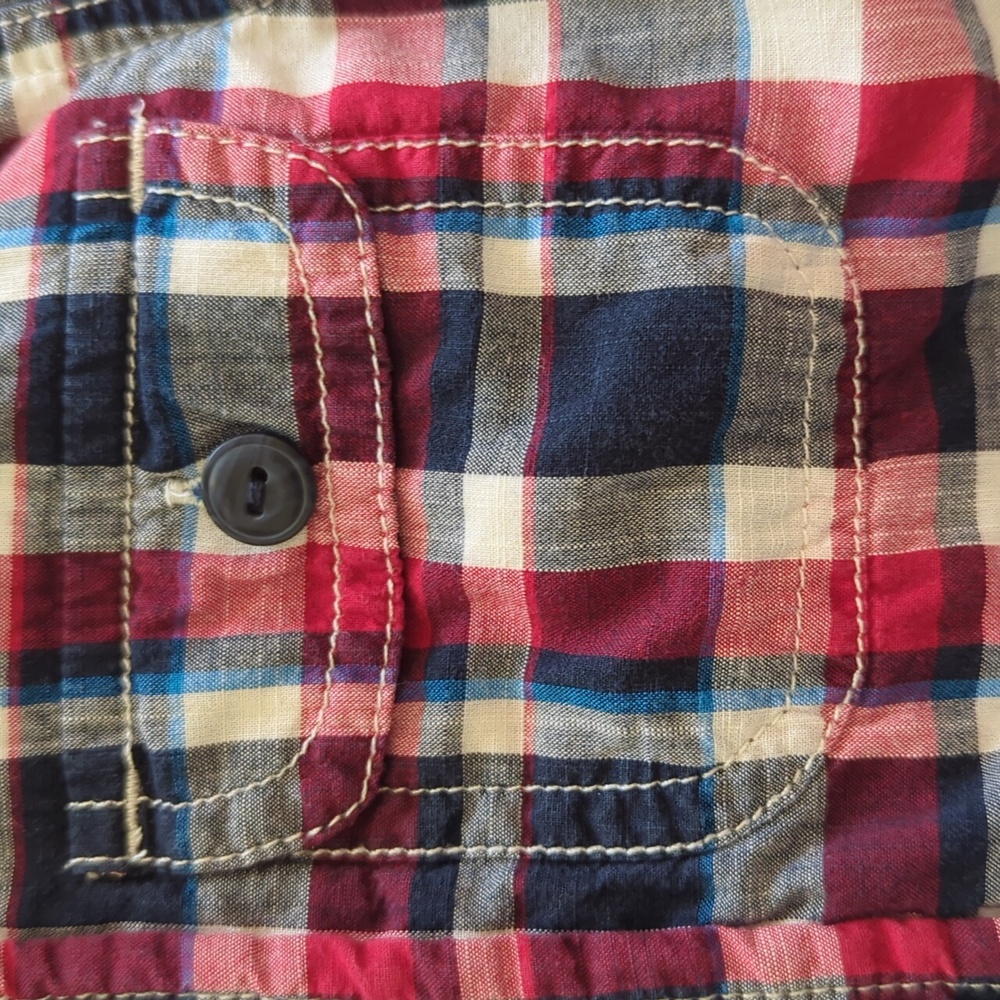 Baby Gap Plaid Lined Long Sleeve Button Down Shirt Toddler 18-24 Months Red Blue - Picture 11 of 12